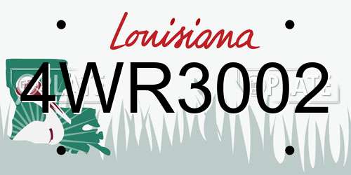 4WR3002 Louisiana License Plate