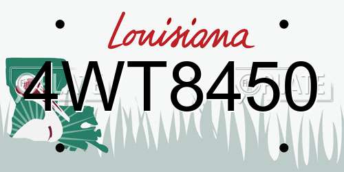 4WT8450 Louisiana License Plate