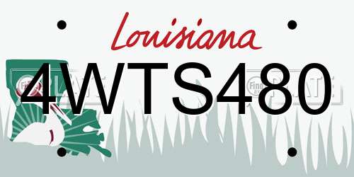4WTS480 Louisiana License Plate