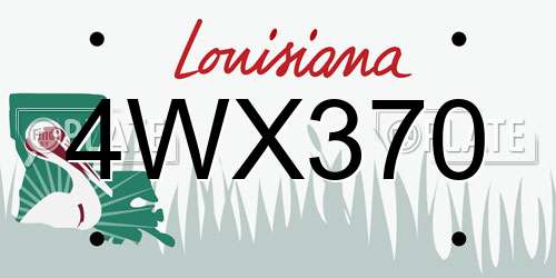 4WX370 Louisiana License Plate