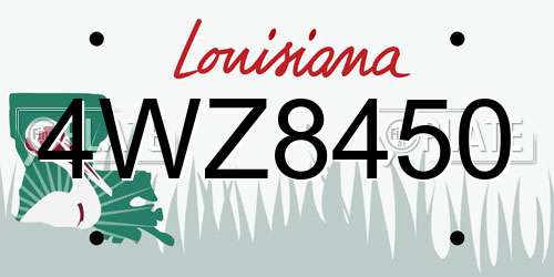 4WZ8450 Louisiana License Plate