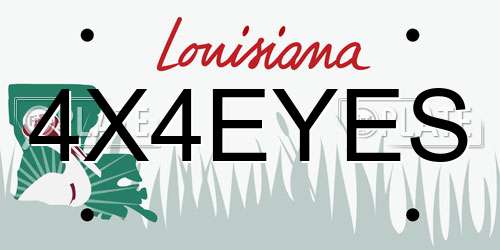 4X4EYES Louisiana License Plate