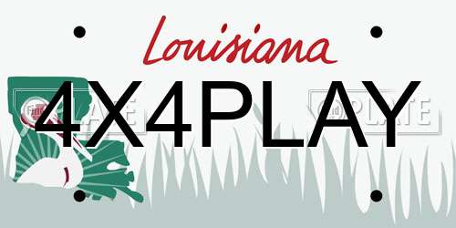 4X4PLAY Louisiana License Plate