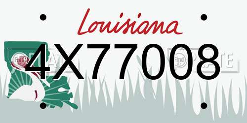4X77008 Louisiana License Plate