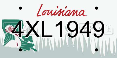 4XL1949 Louisiana License Plate