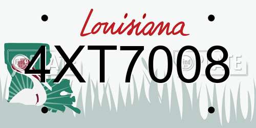 4XT7008 Louisiana License Plate