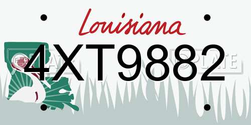 4XT9882 Louisiana License Plate