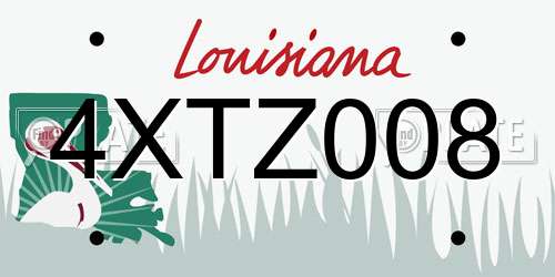4XTZ008 Louisiana License Plate