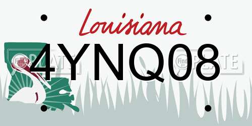 4YNQ08 Louisiana License Plate