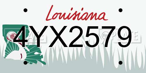 4YX2579 Louisiana License Plate