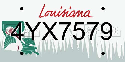 4YX7579 Louisiana License Plate