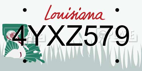 4YXZ579 Louisiana License Plate