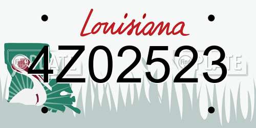 4Z02523 Louisiana License Plate
