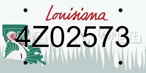 4Z02573 Louisiana License Plate