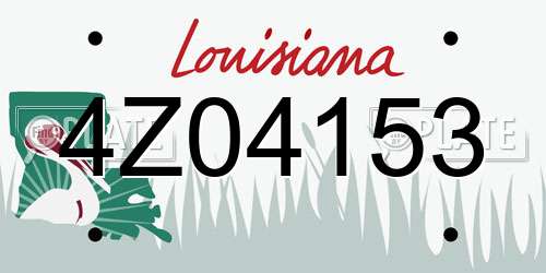 4Z04153 Louisiana License Plate