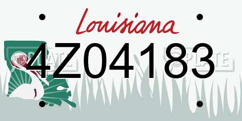 4Z04183 Louisiana License Plate
