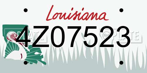 4Z07523 Louisiana License Plate