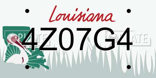 4Z07G4 Louisiana License Plate