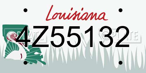 4Z55132 Louisiana License Plate