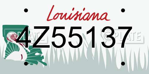 4Z55137 Louisiana License Plate