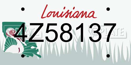4Z58137 Louisiana License Plate