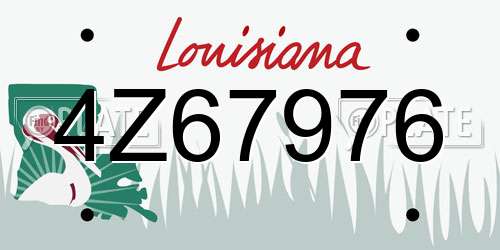 4Z67976 Louisiana License Plate
