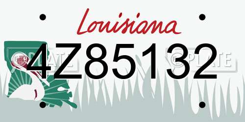 4Z85132 Louisiana License Plate