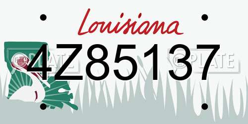 4Z85137 Louisiana License Plate