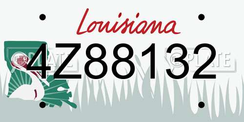 4Z88132 Louisiana License Plate