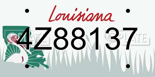 4Z88137 Louisiana License Plate