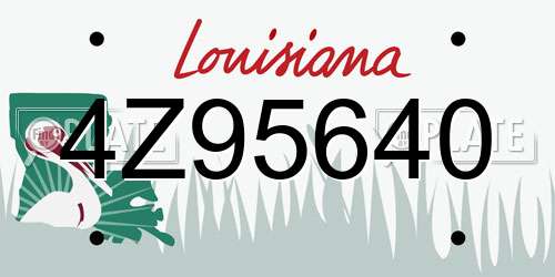 4Z95640 Louisiana License Plate