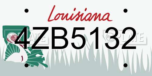 4ZB5132 Louisiana License Plate