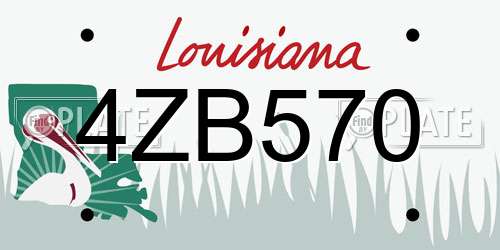 4ZB570 Louisiana License Plate