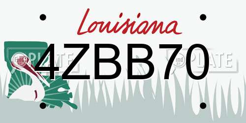 4ZBB70 Louisiana License Plate