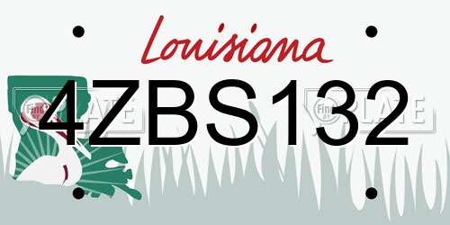 4ZBS132 Louisiana License Plate