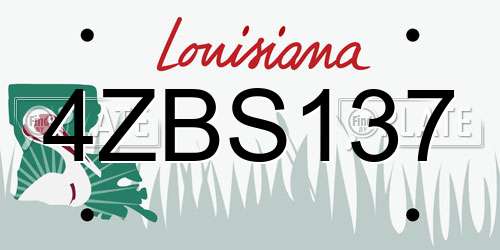 4ZBS137 Louisiana License Plate