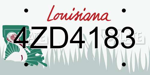 4ZD4183 Louisiana License Plate