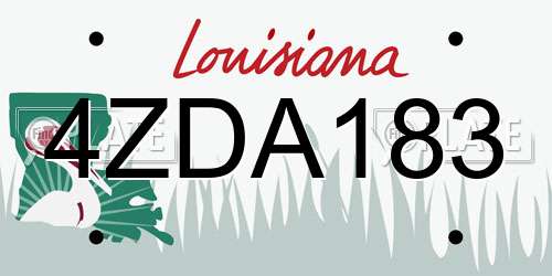 4ZDA183 Louisiana License Plate