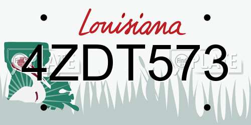 4ZDT573 Louisiana License Plate