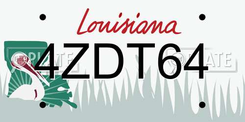 4ZDT64 Louisiana License Plate