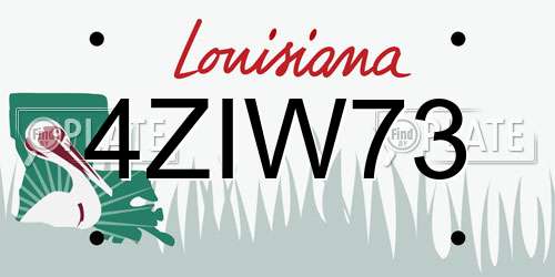 4ZIW73 Louisiana License Plate