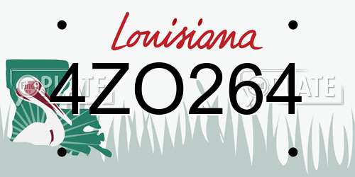 4ZO264 Louisiana License Plate