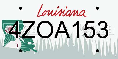 4ZOA153 Louisiana License Plate