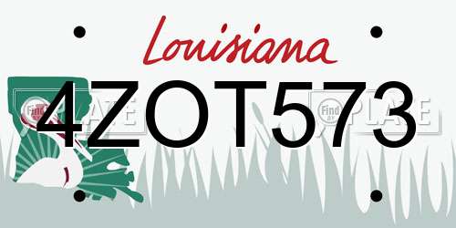 4ZOT573 Louisiana License Plate