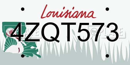 4ZQT573 Louisiana License Plate