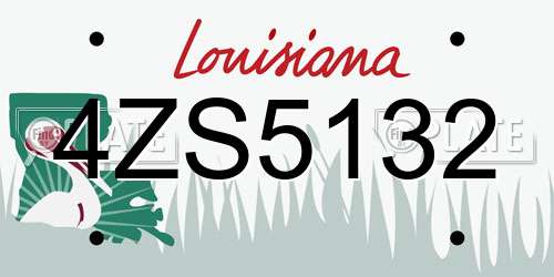 4ZS5132 Louisiana License Plate