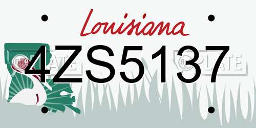 4ZS5137 Louisiana License Plate