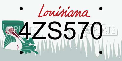 4ZS570 Louisiana License Plate