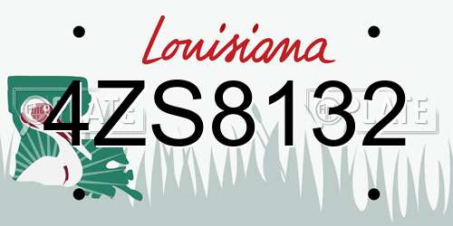 4ZS8132 Louisiana License Plate