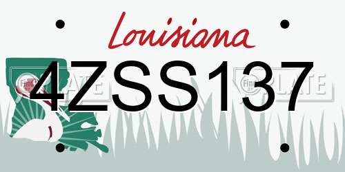 4ZSS137 Louisiana License Plate
